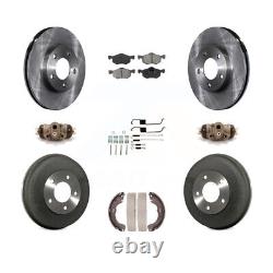 Front Rear Brake Rotors Semi-Metallic Pad & Drum Kit (9Pc) For Ford Escape Mazda