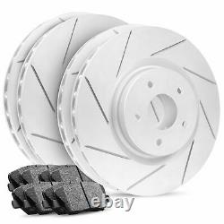 Front Rear Brake Rotors Slotted with Ceramic Pads and Hardware Kit CPS. 52010.42