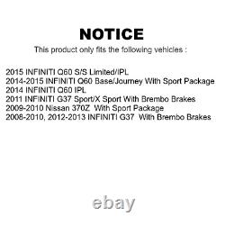 Front Rear Coated Brake Rotor & Ceramic Pad Kit For Infiniti G37 Nissan 370Z Q60