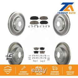 Front Rear Coated Disc Brake Rotors And Ceramic Pads Kit For 2016 Acura ILX