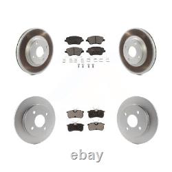 Front Rear Coated Disc Brake Rotors Ceramic Pad Kit For 2014-2018 Ford Fiesta ST