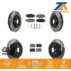 Front Rear Coated Drilled Slot Disc Brake Rotors Ceramic Pad Kit For Lexus IS250
