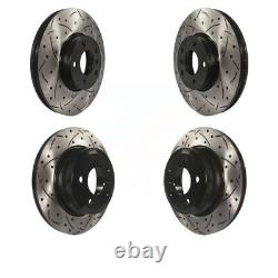Front Rear Coated Drilled Slotted Disc Brake Rotors Kit For BMW X5 X6