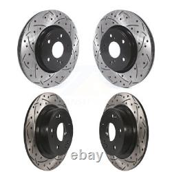 Front Rear Coated Drilled Slotted Disc Brake Rotors Kit For Honda Accord