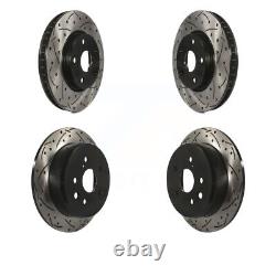 Front Rear Coated Drilled Slotted Disc Brake Rotors Kit For Lexus IS250