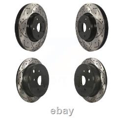 Front Rear Coated Drilled Slotted Disc Brake Rotors Kit For Subaru WRX