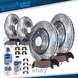 Front & Rear DRILLED SLOTTED Rotors + Ceramic Brake Pads for 2009-2014 Acura TL
