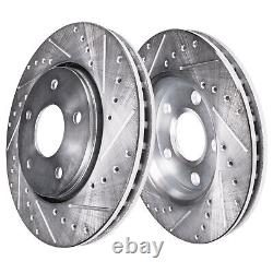 Front Rear DRILLED SLOTTED Rotors Ceramic Brake Pads for 2011-2017 Nissan Quest