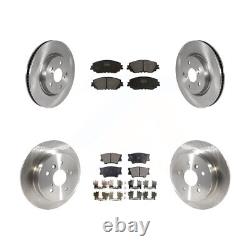 Front Rear Disc Brake Rotors And Semi-Metallic Pads Kit For Toyota Camry