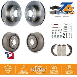 Front Rear Disc Brake Rotors Ceramic Pads And Drum Kit (7Pc) For Jeep TJ