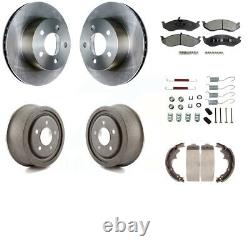 Front Rear Disc Brake Rotors Ceramic Pads And Drum Kit (7Pc) For Jeep TJ