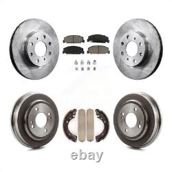 Front+Rear Disc Brake Rotors Ceramic Pads And Drum Kit For Honda Civic