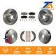 Front Rear Disc Brake Rotors Ceramic Pads And Drum Kit For Toyota Corolla