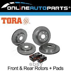 Front & Rear Disc Brake Rotors + Pads Pack Commodore VE Statesman WM 20062013