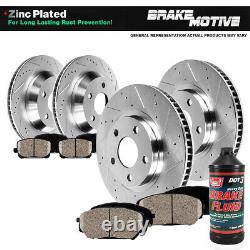 Front+Rear Drill Slot Brake Rotors And Ceramic Pads For Chevy Camaro Firebird