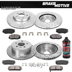 Front+Rear Drill Slot Brake Rotors And Ceramic Pads For Chevy Equinox Terrain