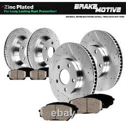 Front+Rear Drill Slot Brake Rotors And Ceramic Pads For Dodge Charger Challenger