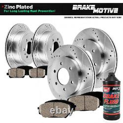 Front+Rear Drill Slot Brake Rotors And Ceramic Pads For Enclave Traverse Outlook