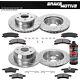 Front + Rear Drill Slot Brake Rotors And Ceramic Pads For Jeep Grand Cherokee