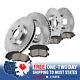 Front + Rear Drill Slot Brake Rotors And Ceramic Pads For Rx350 Rx450h Sienna
