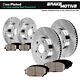 Front + Rear Drill Slot Brake Rotors And Ceramic Pads For Vw Golf Jetta Rabbit