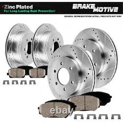 Front Rear Drill & Slot Brake Rotors And Pads For 4Runner FJ Cruiser 2WD 4WD