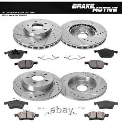 Front+Rear Drill Slot Brake Rotors & Ceramic Pads For 2012 2013- 2018 Ford Focus