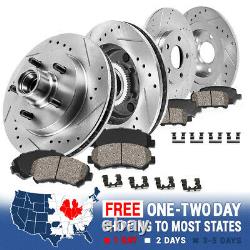 Front+Rear Drill Slot Brake Rotors & Ceramic Pads For Expedition F-150 F150 2WD