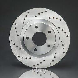 Front & Rear Drilled Brake Rotors + Pads for Chevy Silverado 1500 Sierra 1500