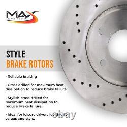 Front & Rear Drilled Brake Rotors + Pads for Hyundai Sonata Kia Optima