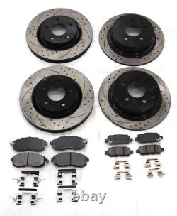 Front & Rear Drilled Rotors + Brake Pads for 2007 2008 2009 2013 Nissan Altima