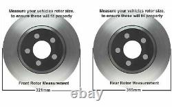Front & Rear Drilled Rotors+Brake Pads for Chevy Impala Malibu LaCrosse Regal