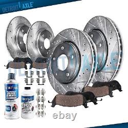Front Rear Drilled Rotors + Brake Pads for Toyota Sienna Highlander RX350 RX450h