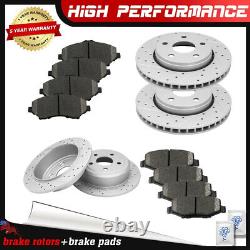 Front & Rear Drilled Rotors + Ceramic Brake Pads for 2007 2017 Jeep Wrangler