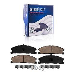 Front Rear Drilled Rotors and Brake Pads for Ford Flex Explorer Lincoln MKT MKS