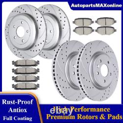 Front Rear Drilled Rotors and Brake Pads for Ford Flex Taurus Explorer MKS MKT