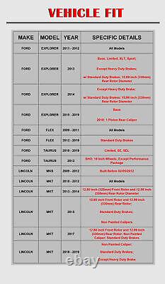 Front Rear Drilled Rotors and Brake Pads for Ford Flex Taurus Explorer MKS MKT