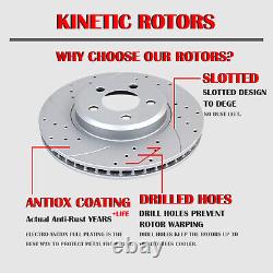 Front Rear Drilled Rotors and Brake Pads for Ford Flex Taurus Explorer MKS MKT