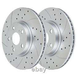 Front & Rear Drilled Slotted Brake Rotors & Pads for Toyota Camry Lexus ES350