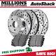 Front & Rear Drilled Slotted Brake Rotors Silver & Pads For Chevy Equinox 2.4l