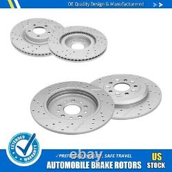 Front Rear Drilled & Slotted Brake Rotors for 2011 2014 Ford Edge Lincoln MKX