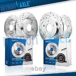 Front Rear Drilled Slotted Disc Brake Rotors Kit for 2015 2023 Ford Mustang