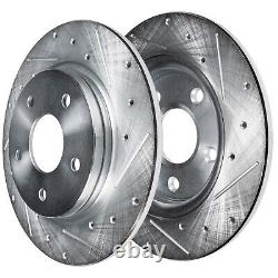 Front Rear Drilled Slotted Disc Brake Rotors Kit for 2015 2023 Ford Mustang