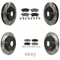 Front Rear Drilled Slotted Disc Rotors Ceramic Brake Pads for Chevy Cruze Sonic