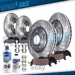 Front & Rear Drilled Slotted Rotors + Brake Pads for 2004-2008 Acura TL Base AT