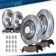 Front Rear Drilled & Slotted Rotors + Brake Pads For 2007 2017 Jeep Wrangler
