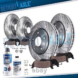 Front Rear Drilled Slotted Rotors Ceramic Brake Pads for 1999-2004 Ford Mustang