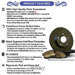 (Front & Rear Kit) Black Anti-Rust Drilled -4 Brake Rotors -8 Ceramic Brake Pads