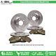 (front-rear Kit)premium Cross Drilled-4 Disc Brake Rotors -8 Semi-met. Brake Pad