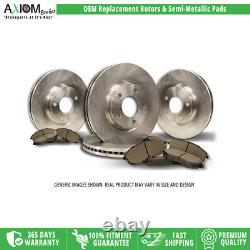 (Front-Rear Kit) Premium OEM Replac- 4 Disc Brake Rotors 8 Semi-Met Brake Pads